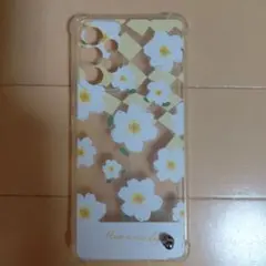 Galaxy a52 ケース　花　白