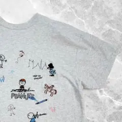 US古着 ピーナッツ スヌーピー チェッカーフラッグ Tシャツ 裾カット 