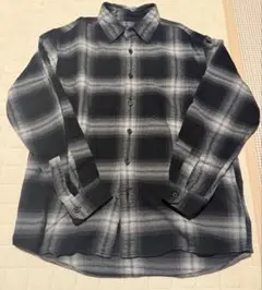 【UNIQLO】フランネルシャツ/チェック M 黒