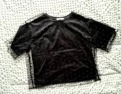 AMCAN HOLIC⚫︎半袖Tシャツ⚫︎ブラック⚫︎重ね着⚫︎ビジュー⚫︎スタッズ⚫︎Mのサムネイル