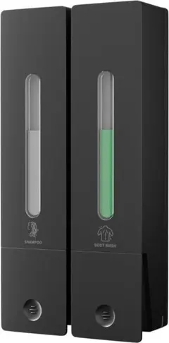 シャンプー ディスペンサー ブラック 壁掛け マグネット式 400ml 2本