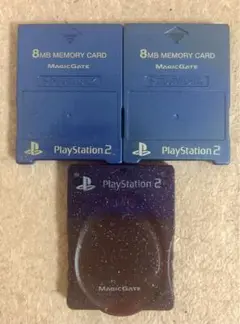 ★SONY PlayStation 2★メモリーカード8MB 3枚★中古現状品★