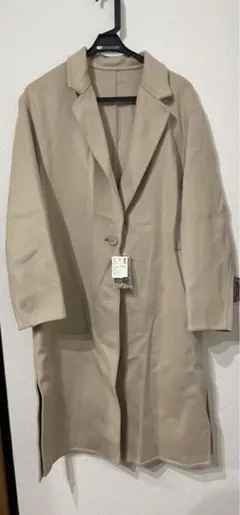 ユニクロ　ダブルフェイスチェスターロングコート　ベージュ