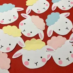 ひつじ 年賀状パーツ　メッセージカード 10枚 ハンドメイド クラフト