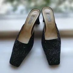 ■ef‐de formal ブラックグリッターミュール 23.5cm