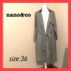 【未使用】nano&co トレンチコート チェック柄  美品 36