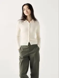 メリノリブポロカーディガン