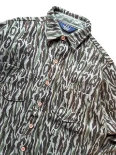 1980s wool rich flame camo wool shirts