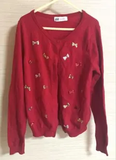 H&Mカーディガン 赤　134/140センチ　9-10才