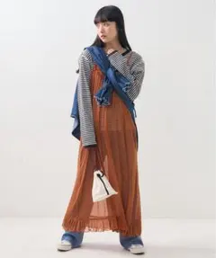 24ss フリークスストア シアー ラメ キャミ ワンピース ロングワンピース