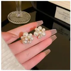 パール ストーン パールスタッドピアス 結婚式 フォーマル　カジュアル