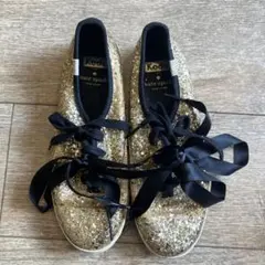 Keds Kate Spade ゴールドグリッター スニーカー