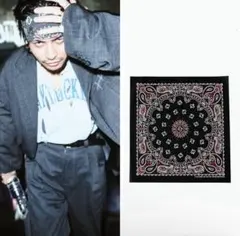 常田大希　着用　バンダナ　ヘアバンド　ハンカチーフ　ペイズリー　赤黒　新品