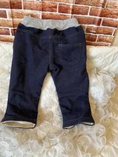 裏ボア　あったか長ズボン　デニム風ストレッチ　80