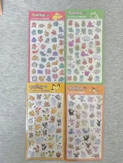 韓国限定　ポケモン3Dクリスタルシール ボンボンドロップシール　4枚セット