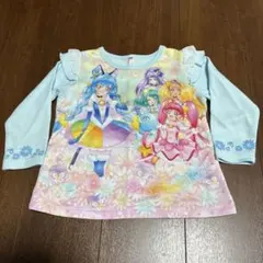 100cm 光るパジャマ プリキュア 長袖トップス 水色　キッズ トレーナー