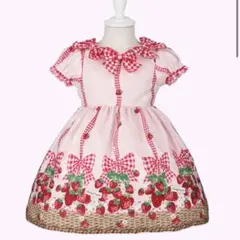 【新品】いちごバスケットOPワンピース ピンク