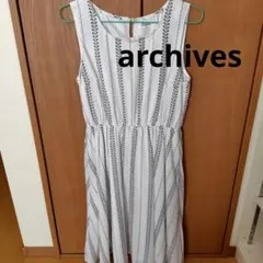 archives ストライプ ノースリーブ ワンピース