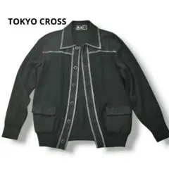 【TOKYO CROSS】カーディガン　ウール100％　セーター　ブラック　Mのサムネイル