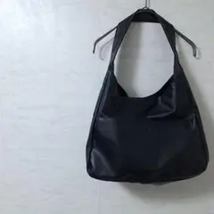 ヴィーガン レザー シンプル ショルダーバッグ トートバッグ ブラック