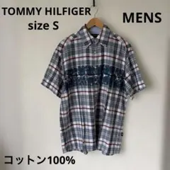 【美品】wg127 TOMMY HILFIGER コットン半袖シャツ sizeSのサムネイル