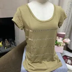 マックスマーラウィークエンドラインストーン装飾 半袖Tシャツベージュ綺麗ですのサムネイル