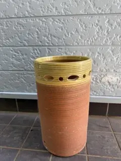 陶器製 傘立て 大型花瓶 花器 フラワーベース 飾り壷
