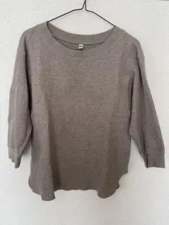 ワッフルクルーネックT（7分袖）