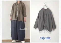 Clip.tab リネンギンガムタックカーデシャツのサムネイル