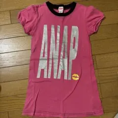 ANAP 半袖 ワンピース　ピンク シルバーロゴ　　120のサムネイル