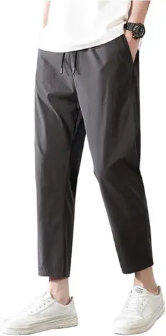 ロングパンツ メンズ 夏 9分丈 サルエルパンツ 涼しい ズボン 薄手 2XL