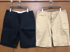 2枚セット無印良品 オーガニックコットンチノ ショートパンツ メンズM