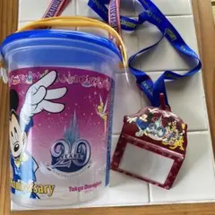 東京ディズニーランド 20周年 記念バケツとパスケースセット