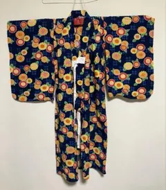 花柄ネイビー浴衣 110サイズ 綿100%