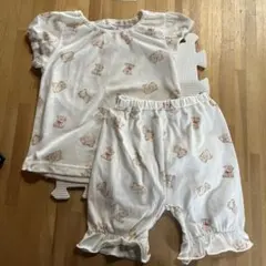 クマプリント ベビーパジャマ
