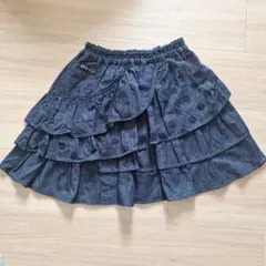 KP　デニム　フリル付き　ダークブルー　スカート 　150cm