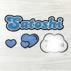 デコうちわ デコパーツ4点セット [Satoshi青色]