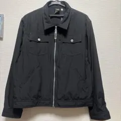 黒 ジッパー付き カジュアルジャケット