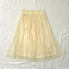 【未使用品】淡い黄色 Aライン フレアスカート 春夏