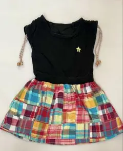 ノースリーブワンピース 120cm 黒/マルチカラー