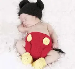 ミッキー　着ぐるみ　写真小物　新生児　３点セット