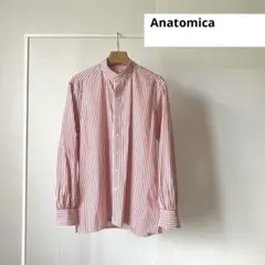 【美品】Anatomicaバンドカラー シャツMストライプ アナトミカのサムネイル