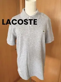 LACOSTグレー リブポロシャツ　L