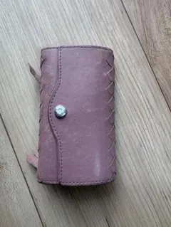 ボッテガ　ピンクレザー編み込みキーケース