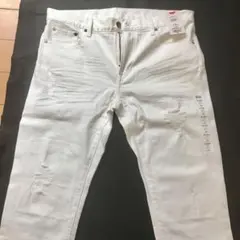 【新品】UNIQLO スリムフィットダメージ加工ジーンズ(HW)