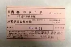【迅速発送】✨レアアイテム✨ 使用済み 昭和の青春18きっぷのサムネイル