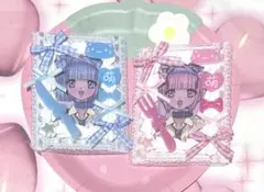 トレカケース 硬質ケース ホイップデコ B8 水色 ピンク ネコ 萌え 推し活