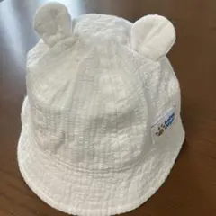 耳付きホワイト　バケットハット