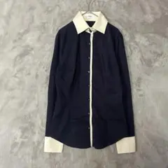 NARACAMICIE♡レディース クレリックシャツ バイカラー コットン Ⅰ