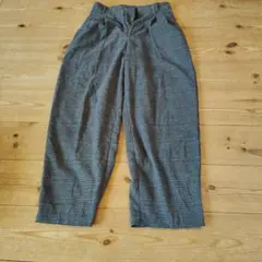 GU グレー チェック柄 ワイドパンツ